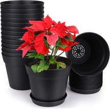 15 Pack Of Homenote Pots For Plants, 6 Inch Plastic Planters With Multiple - £27.95 GBP