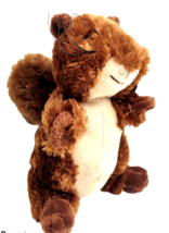 Squirrel Brown &amp; Tan Plush 6.5&quot; Seated Stuffed Animal Fluffy Tail RBI Ha... - £9.83 GBP