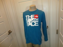 Blue The North Face Long Sleeve BIG LOGO Cotton T-shirt Adult XL Nice - $27.46