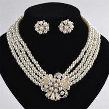 MASA 2022 New Fashion Wedding Jewelry Sets Multi-layer Imitation  Chain Big Flow - £34.67 GBP