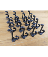 20 BLACK CAST IRON ACORN HOOKS 3 1/4&quot; LONG HOOK COAT HAT WALL TOWEL BATH... - $36.99