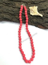 Lava light red 8x8 mm beads stretch necklace Adjustable an-101 - £7.08 GBP