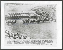 1954 - Horses Breaking From The Kentucky Derby Starting Gate - 10&quot; x 8&quot; - £15.68 GBP