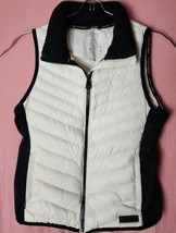 Calvin Klein Performance Women M Premium Down White Black Quilted Vest - £37.78 GBP