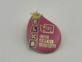 Vintage Everett Elks Lodge 479 Pin BPOE 150 Years Washington State Shape... - $4.20
