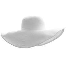 Women Floppy Derby Hat Wide Large Brim Beach Straw Sun Cap (Style #1 White) - £28.46 GBP