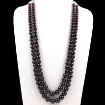 Natural Garnet Red Beads Round 2 L 936 Ct Big Gemstone Beads Fashion Nec... - £136.68 GBP