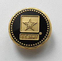 Us Army Star Round Gold Colored Lapel Hat Pin Badge 1 Inch Black - £4.58 GBP