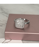 RIVKA FRIEDMAN Twisted Bezel Pav CZ Ring, Silver Rhodium Plated, Size 6,... - $94.37 CAD