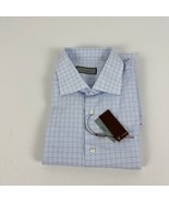 Canali Mens Tonal Check Regular Fit Dress Shirt Blue-US 16.5 EU 42 GD031... - $2,784.44 MXN