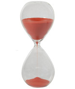 30 Min. Coral Red Blown Glass Hourglass Sand Timer - £22.29 GBP