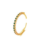 925 Silver Emerald Diamond Ring - $39.00