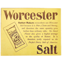 Worcester Brand Salt 1897 Advertisement Victorian Food Baking Spice ADBN... - €17,05 EUR