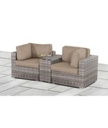 Gorgeous 79&quot; Outdoor Loveseat: HDPE Wicker &amp; Plush Cushions - $20,120.72 MXN