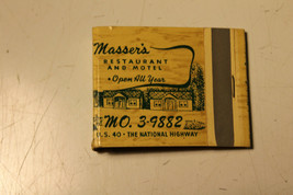 Vintage Match Book Restaurant Advertising Collectors Gift Masser&#39;s Hwy 40 - £9.55 GBP