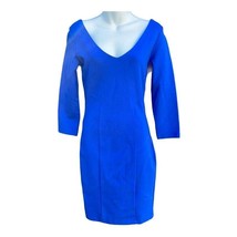 Felicity &amp; Coco Womens Sheath Dress Blue Stretch V Neck 3/4 Sleeve Back ... - £17.20 GBP