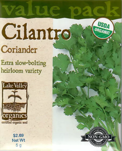 Cilantro Coriander Heirloom Organic Herb Seeds Non-Gmo - Lake Valley 5G Xl 12/24 - £8.01 GBP