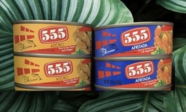 4 Can Pack 555 Afritada And Adobo Tuna Cans 4.9 Oz (2 Adobo &amp; 2 Afritada Cans) - £39.75 GBP
