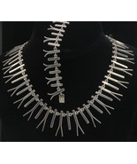 MEXICO 925 Sterling Silver - Vintage Bar Link Necklace &amp; Bracelet Set  -... - $570.50 CAD