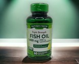 Natures Truth Triple Strength Fish Oil 1400 mg 60 Softgels 850mg Omega-3... - $12.73