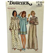 Butterick #5745 Vintage Sewing Pattern Size &quot;Petite&quot; Misses Pajama &amp; Nig... - $10.72 CAD