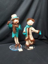 1993 Annalee Doll TALL LARGE Victorian Man &amp; Lady HOLIDAY Ice Skating Ma... - $46.74