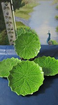 AMM GARFANO FAENZA ITALY POTTERY LEAVES 4 SALAD PLATES 8 3/4&quot; - $40.58