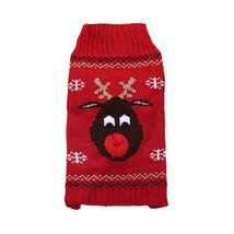 Christmas Dog Sweater Winter Pet Cat Clothes  Elk Snowman  Pullover Pet Warm Coa - £64.03 GBP