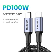 Ugreen 100W Usb Type C To Usb C Cable For Macbook I Pad Samsung Xiaomi Pd Fast Ch - $7.31