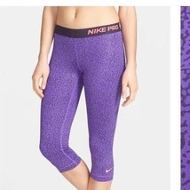 Nike Pro Mezzo Print Capris Purple Size Small - £21.01 GBP