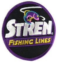 (2) Vintage Stren Fishing Line Neon Cloth Patch Bass Fish Hat Jacket Embroidered - £3.44 GBP