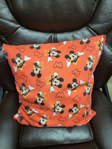 Minnie Mouse Pillow on Red 100%Cotton M23 New Handmade - £8.99 GBP