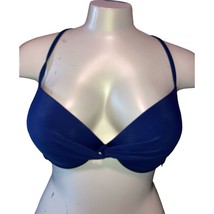 Relleciga Women&#39;s L Navy Blue Strappy Longline Triangle Bikini Top $79.99 - $19.79