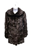 Pamela McCoy Collections Womens XS Faux Fur Sable Brown Hip Length Coat ... - $153.45