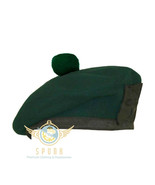 Scottish Green Tam O Shanter Hat Military Bonnet Beret Balmoral Scott&#39;s ... - $49.00
