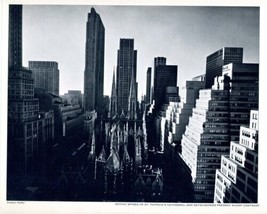Gothic Spires St Patrick&#39;s Cathedral &amp; Skyscrapers Present Sharp Contrast Photo - £38.98 GBP