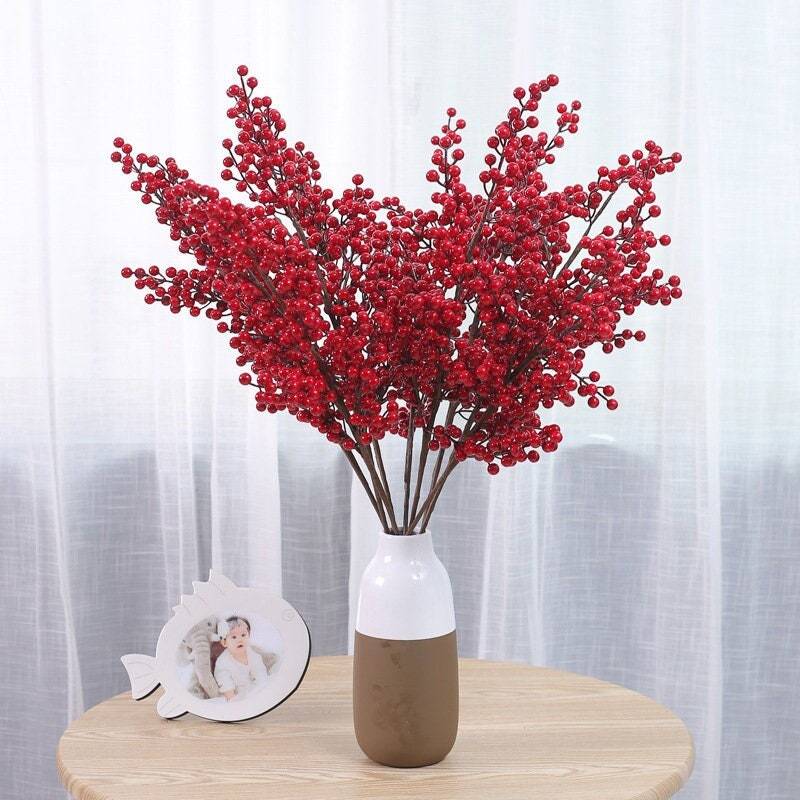 Christmas decor red beery artificial red berries for Christmas artificia... - $2.99