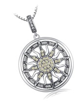 JewelryPalace Circle Star Sun Sunflower Pendant Necklace for - £86.52 GBP