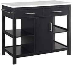 Crosley Furniture Audrey Faux Marble Top Kitchen Island, Black - £206.22 GBP