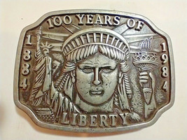 Vintage 1984 ..Statue Of Liberty.. 100 Years Pewter Belt Buckle - £7.04 GBP