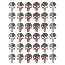 American Flag 36 Punisher 1&quot; High Vinyl Decals Phone Laptop Gun Helmet - $6.88