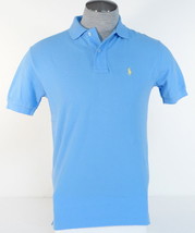 Polo Ralph Lauren Blue Short Sleeve Polo Shirt Yellow Polo Pony Men&#39;s NWT - $89.99