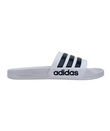 adidas Mens 11 Adilette White Black Slip-On Cushion Lightweight Shower S... - $349.55 MXN