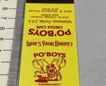 Matchbook Cover  Po’Boys Creole Cafe  Crawdaddy Tallahassee, FL  gmg  Un... - £9.73 GBP