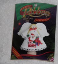 Angel Holiday Ribbon Embroidery Kit with Counted Cross Stitch DMC 1763 - £5.77 GBP