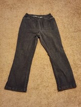 Woman Within Size 14W Elastic And 26 Inseam Gray Jeans - £7.75 GBP