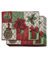 Cloth Christmas Table Placemats, Set Of 6 Holiday Placemats For Xmas, 13... - £29.09 GBP