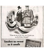 1944 Sir Walter Raleigh Tobacco Advertisement Union Made Buy War Bonds W... - €21,43 EUR