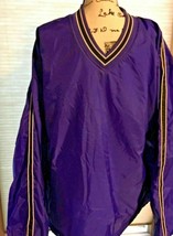 Men’s Holloway Purple Black White Stripe Jersey XL Windbreaker Nylon  SK... - $17.77