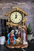 Holy Family Nativity Mary Joseph and Baby Jesus In Manger Pendulum Table... - £25.94 GBP